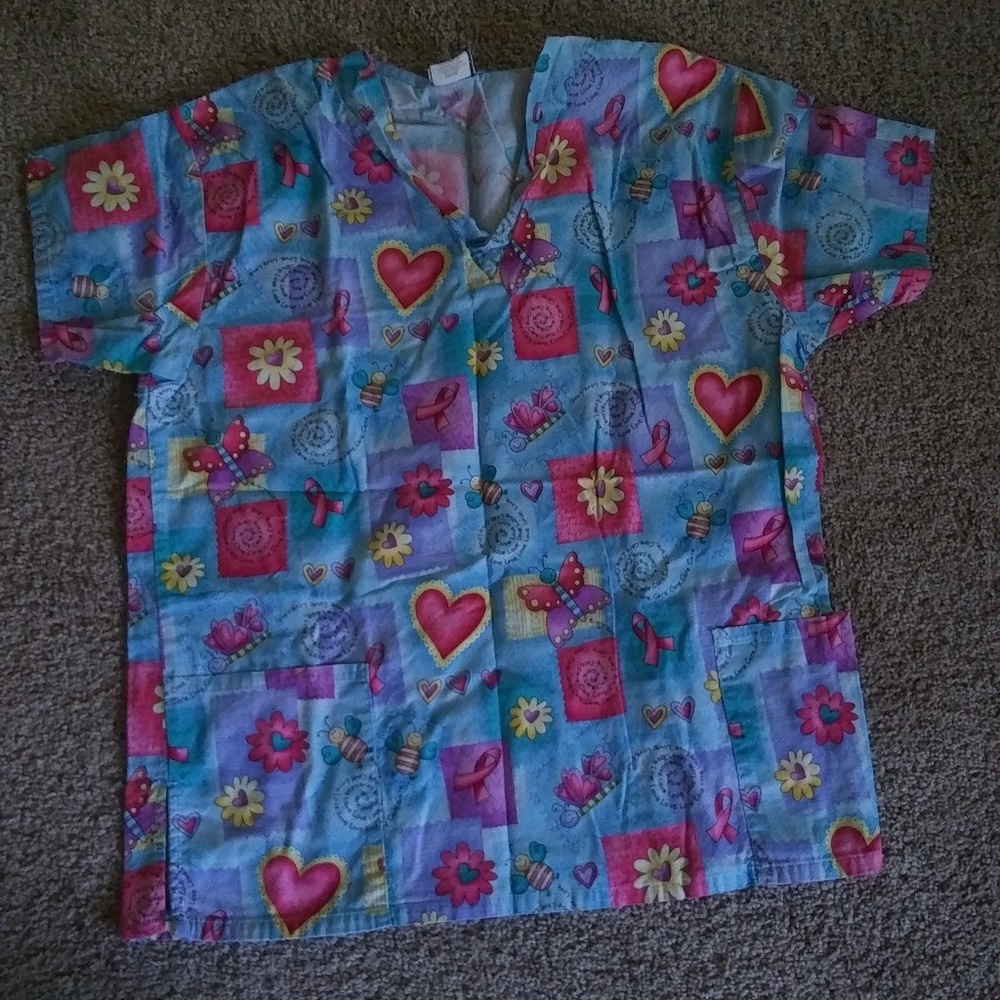 White swan scrub top